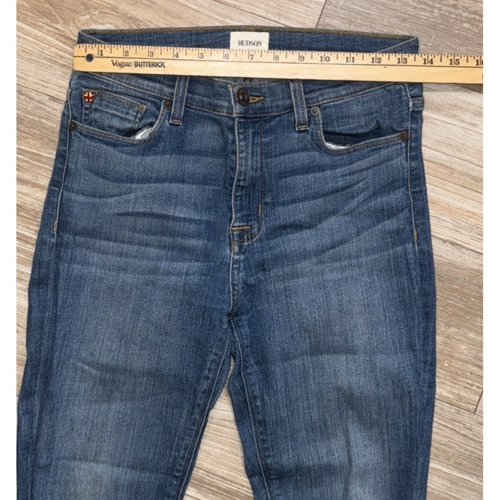 Hudson Ankle Skinny Raw Hem Womens Mid Rise Stretch Blue Jeans 28‎